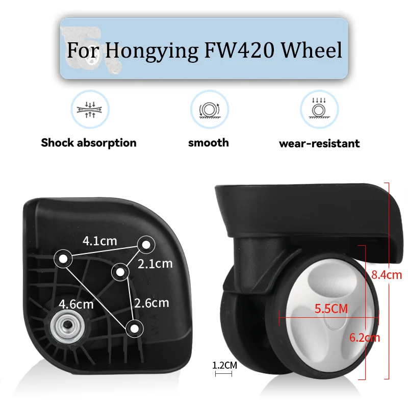 

For Hongying FW420 Universal Wheel Replacement Suitcase Rotating Smooth Silent Shock Absorbing Wheel Accessories Wheels Casters