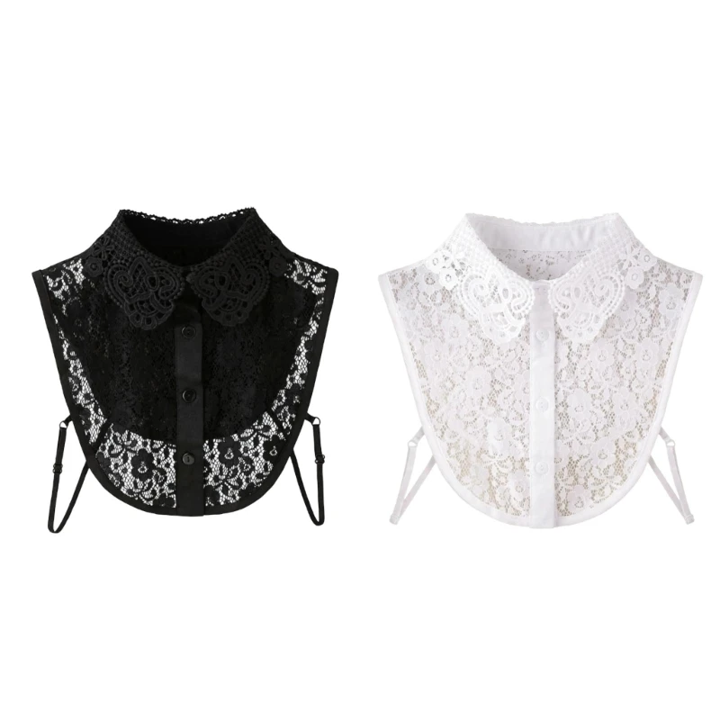 Ornate Pointed Lace Collar Insert for Changing the Neckline Look of Sweatshirts, T-Shirts, Dresses, and Jackets, Neckpiece for