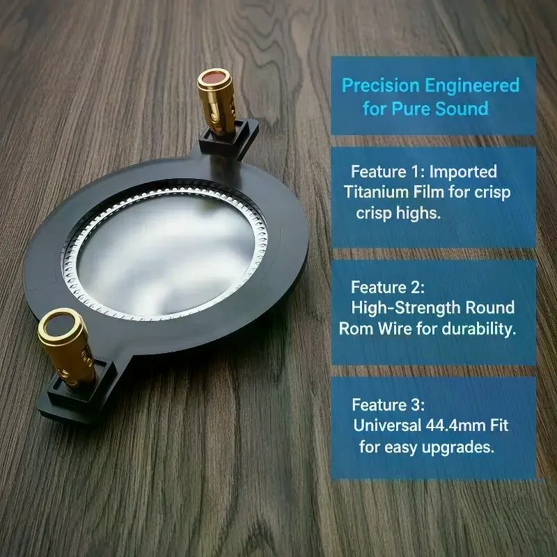 Diafragma de titanio de 44.4 mm para tweeter - Membrana de bobina de voz para controlador de bocina, mejora el rendimiento de audio, piezas de reparación de altavoces