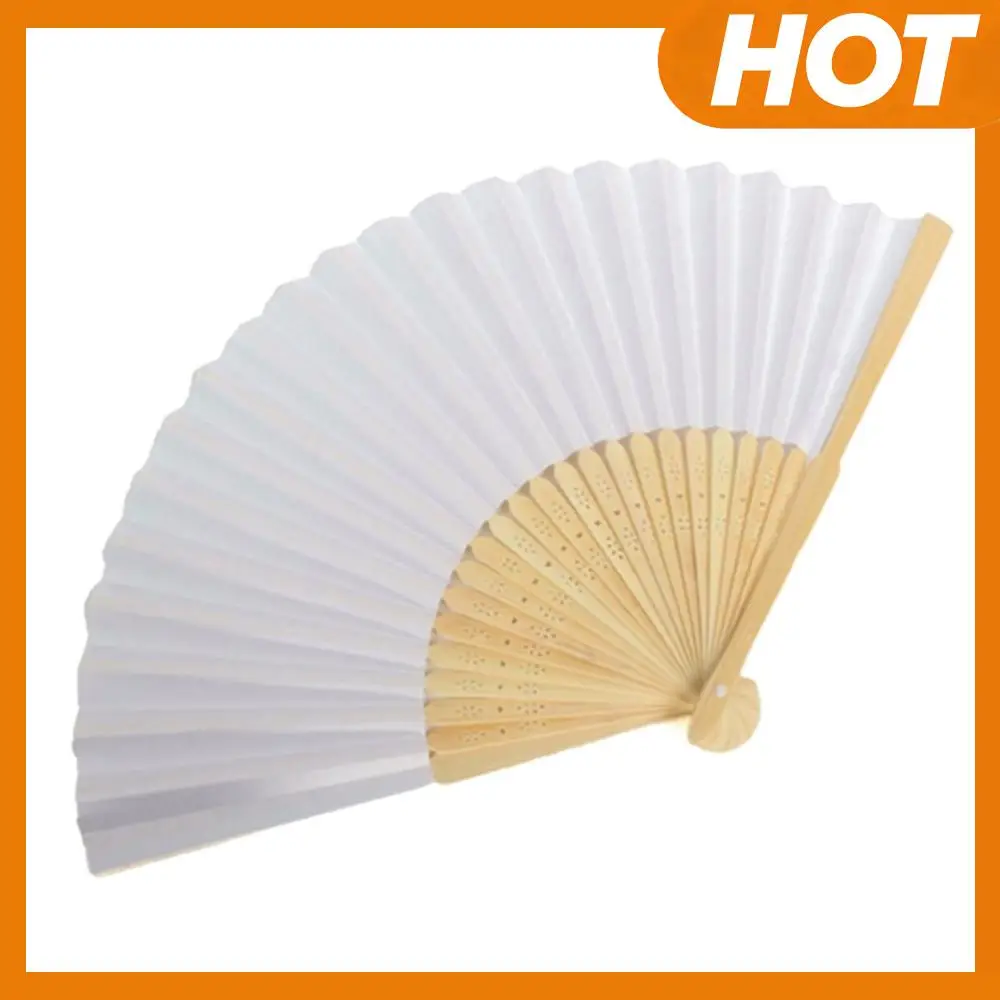

Blank White DIY Folding Fan Hand Practice Party Folding Fans Portable Hand-painted Personalized Creative for Dance Cosplay Props