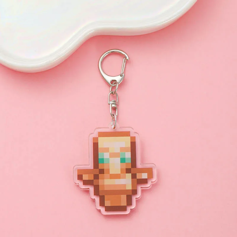 Anime Game Minecraft Acrylic keychain accessaries Cartoon funny Bag Pendant cute creative charm Car Keyring Friends Fans Gifts