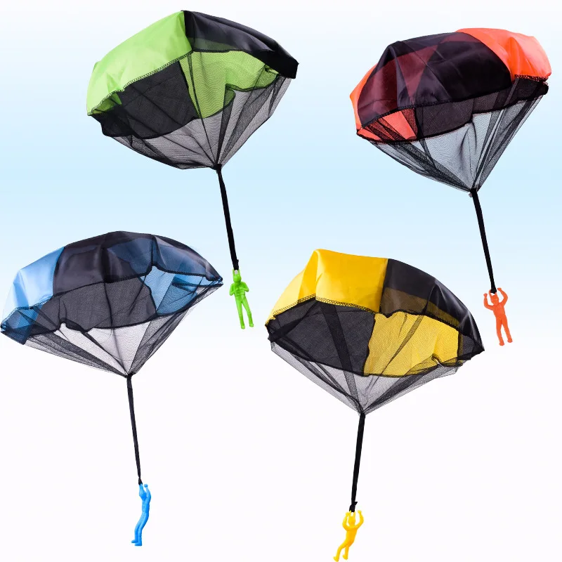 1-3sets Hand Throwing Parachute Kids Outdoor Funny Toys Game Play Toys for Children Fly Parachute Sport with Mini Soldier