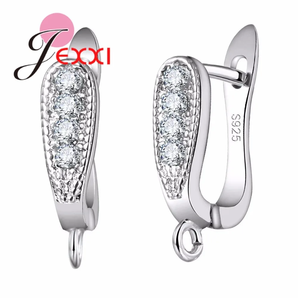 Factory Price Fashion 925 Sterling Silver Hoop Earrings Components For DIY Jewelry Accessory Hook Ear Wire Earring Finding