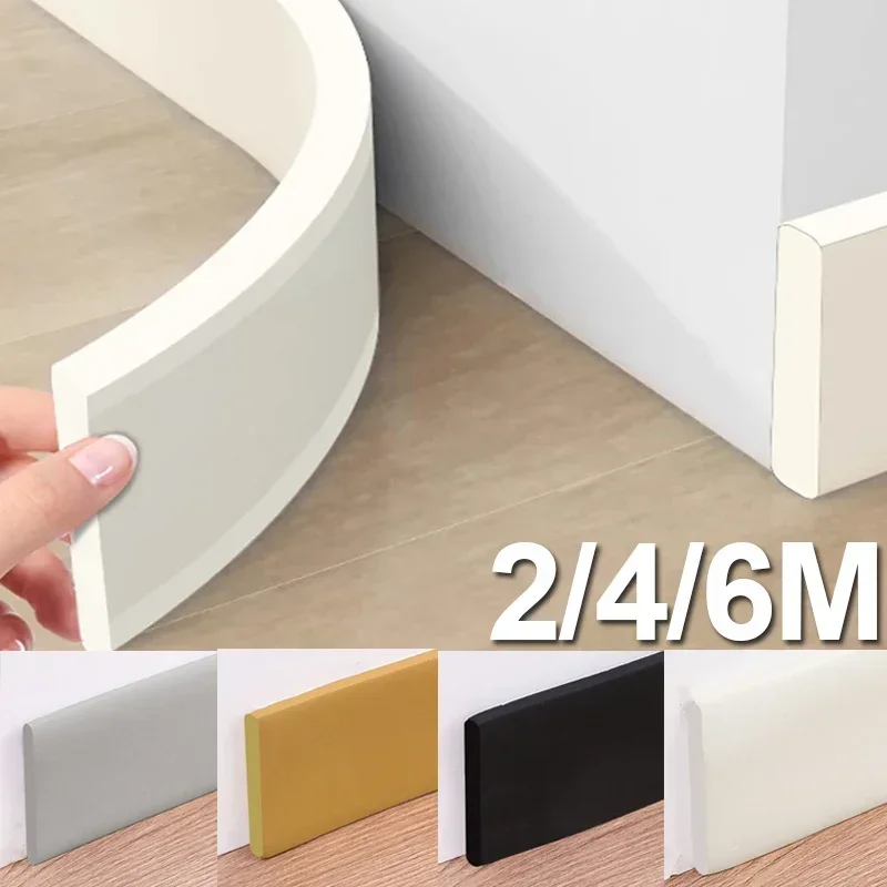 Self Adhesive Skirting Line 3D Wall Sticker Thickened Anti-collision Decoration Strips Bedroom Living Room Corner Line Sticker