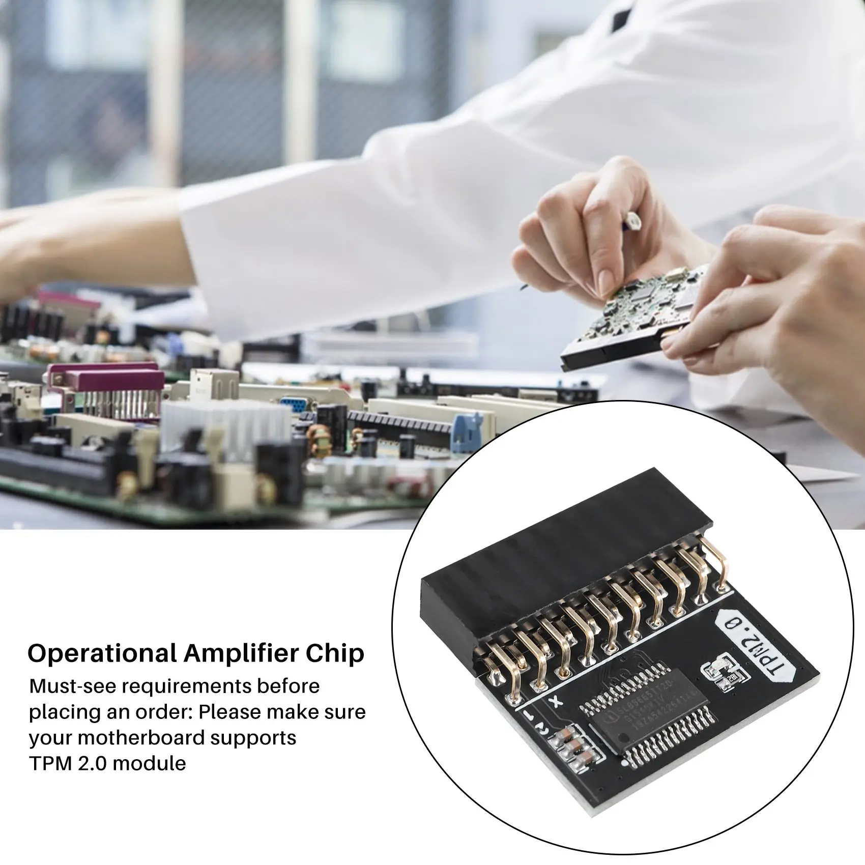 HFES LPC 20Pin Protection Module For ASUS TPM-L R2.0/Gigabyte GC-TPM2.0 Compatible Trust Platform Module 20-Pin 20-1 L2P7