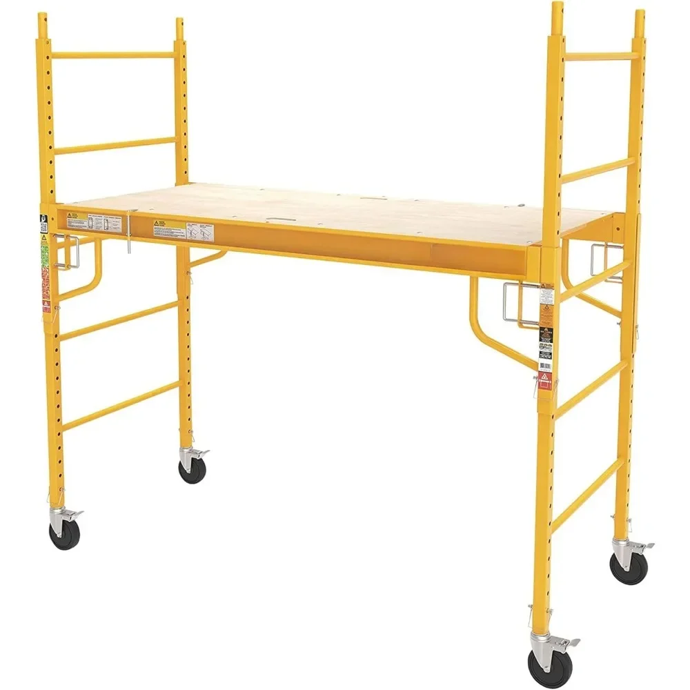 

Adjustable Steel Platform Jobsite Series Mobile Scaffolding Ladder with Locking Caster Wheels