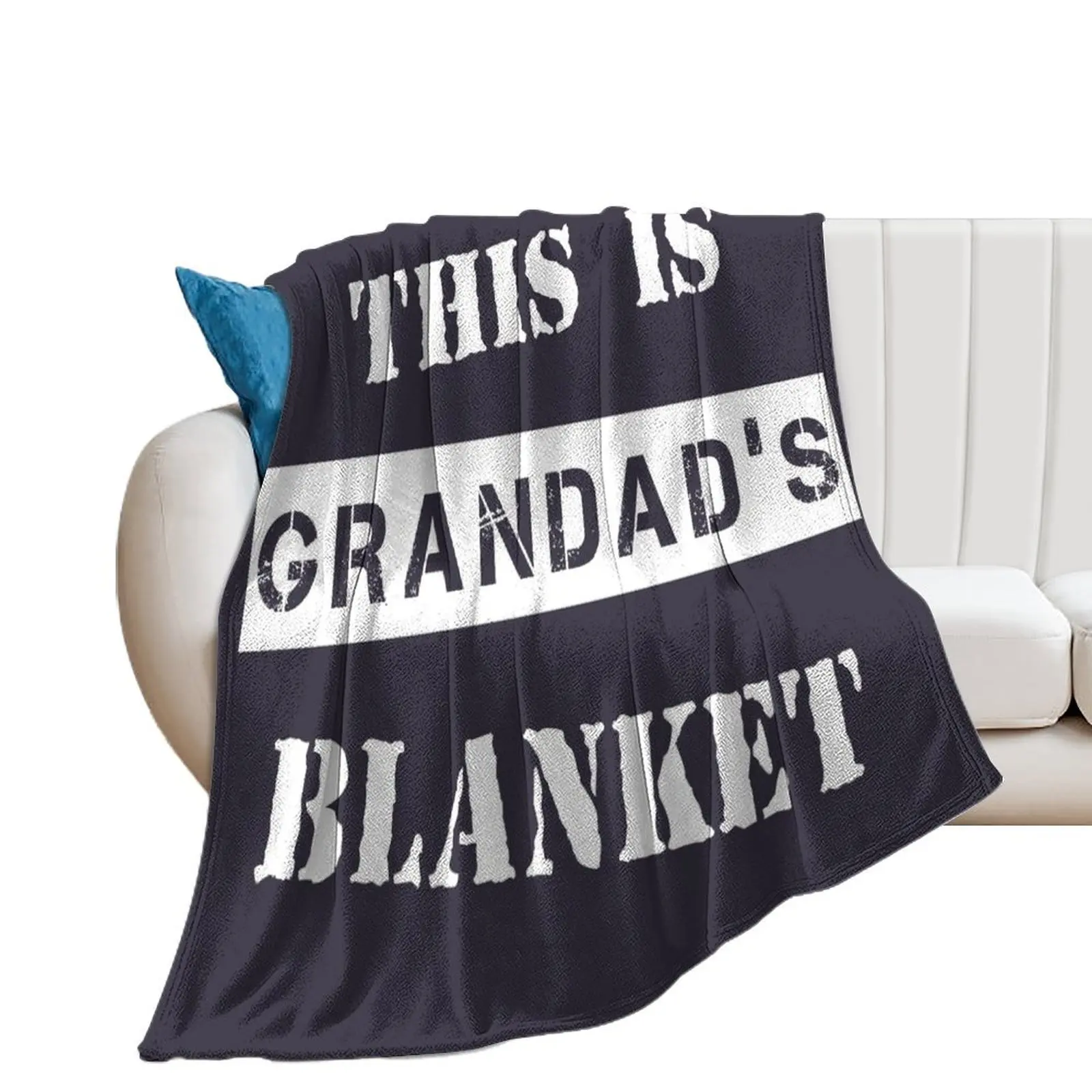 This Is Grandad's Blanket Throw Blanket Soft Plush Plaid Shaggy Blankets