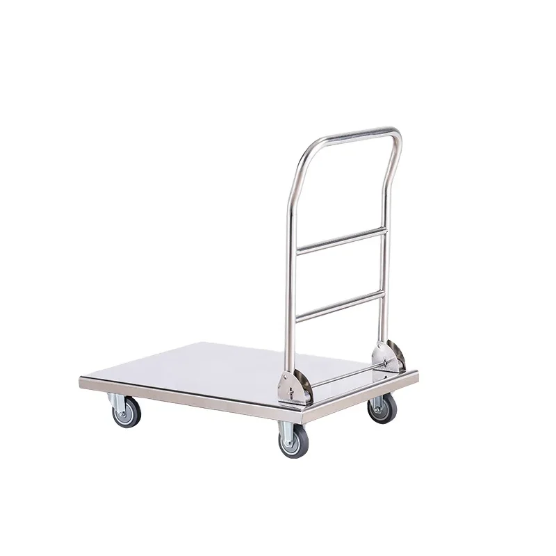 Factory Custom Stainless Steel Platform Foldable Hand Trolley For Transport Hand Carts Trolleys Heavy Duty Industrial Trolleys