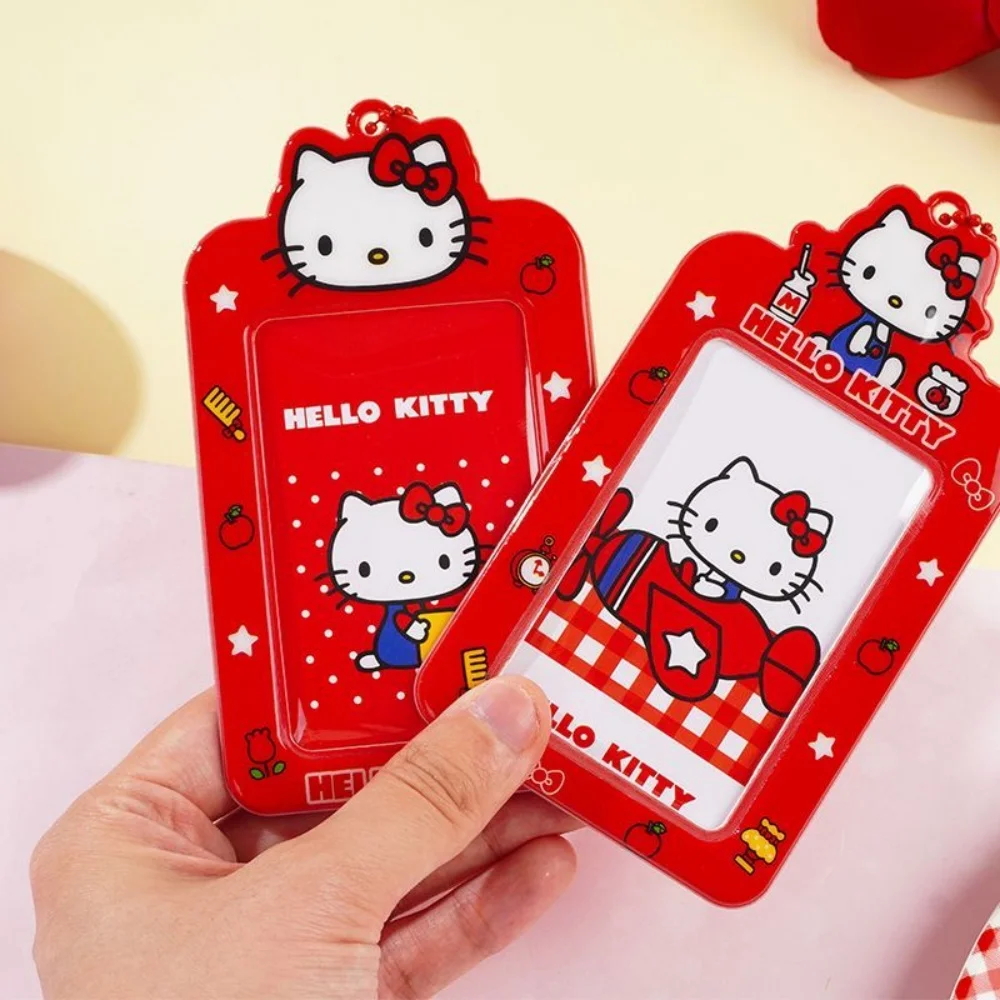 1 Stück Kawaii Hello Kitty Kartenhalter Niedliche KT Katze PVC Weichgummi Mädchen Idol Foto-Display Aufbewahrungskartenetui Kpop-Stil Geschenke