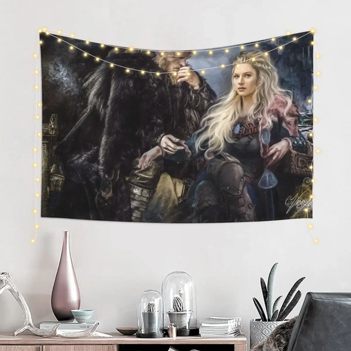 Queen and King Of Valhalla VKS Tapestry Bathroom Decor Decoration Bedroom Bedroom Organization And Decoration Tapestry