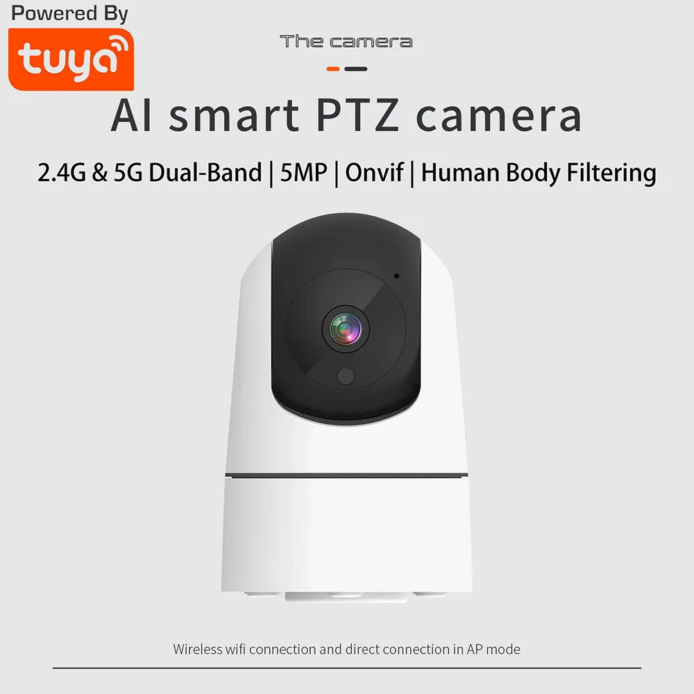 Tuya 5mp wifi monitor do bebê onvif interior 2.4g & 5g câmera de vigilância de segurança sem fio casa inteligente cctv ip câmera de rastreamento automático