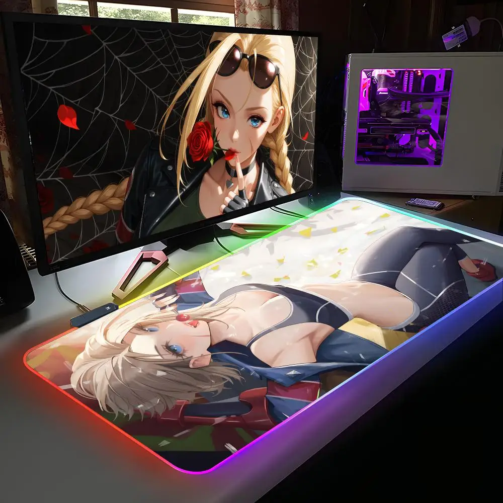 

Street Fighter Cammy Mouse Pad RGB Rubber Computer Laptop Official Game Colored esports Aesthetic Pretty Fashion Luxury Gift Mat