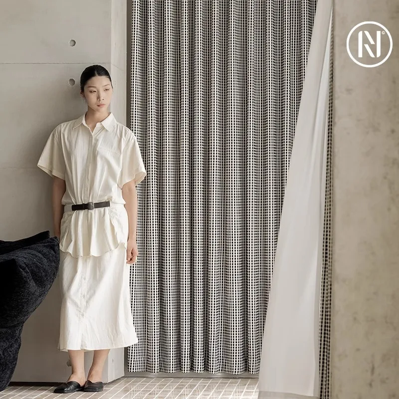 

curtain chenille woven curtains Medium French Italian minimalist high-end designer living room bedroom