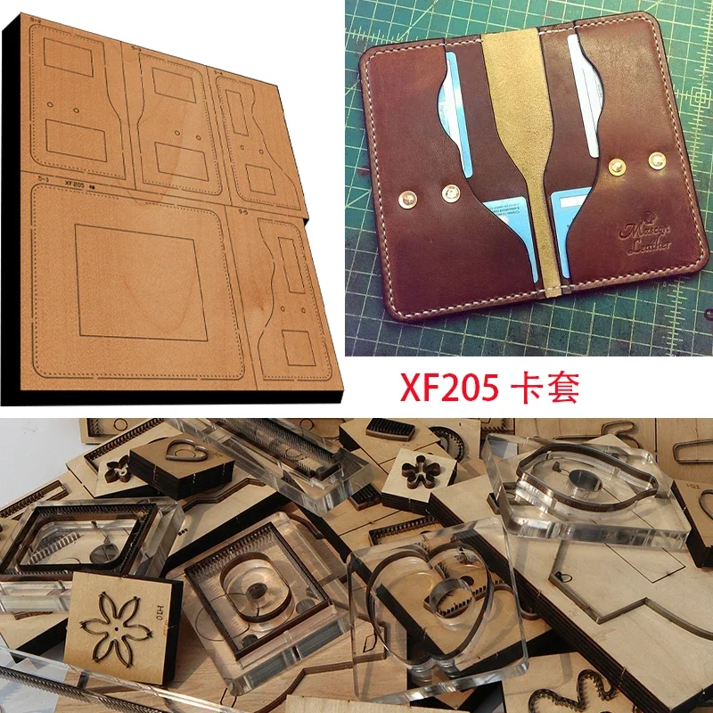 

New Japan Steel Blade Wooden Die Card HolderCard Case Leather Craft Punch Hand Tool Cut Knife Mould XF205 Leather Tools