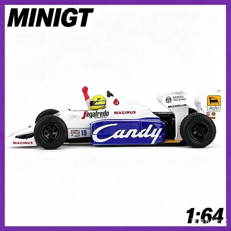 minigt-1-64-セナ--19個のダイキャスト合金製シミュレーションカーモデルは、男の子に人気の贈り物やお土産です。