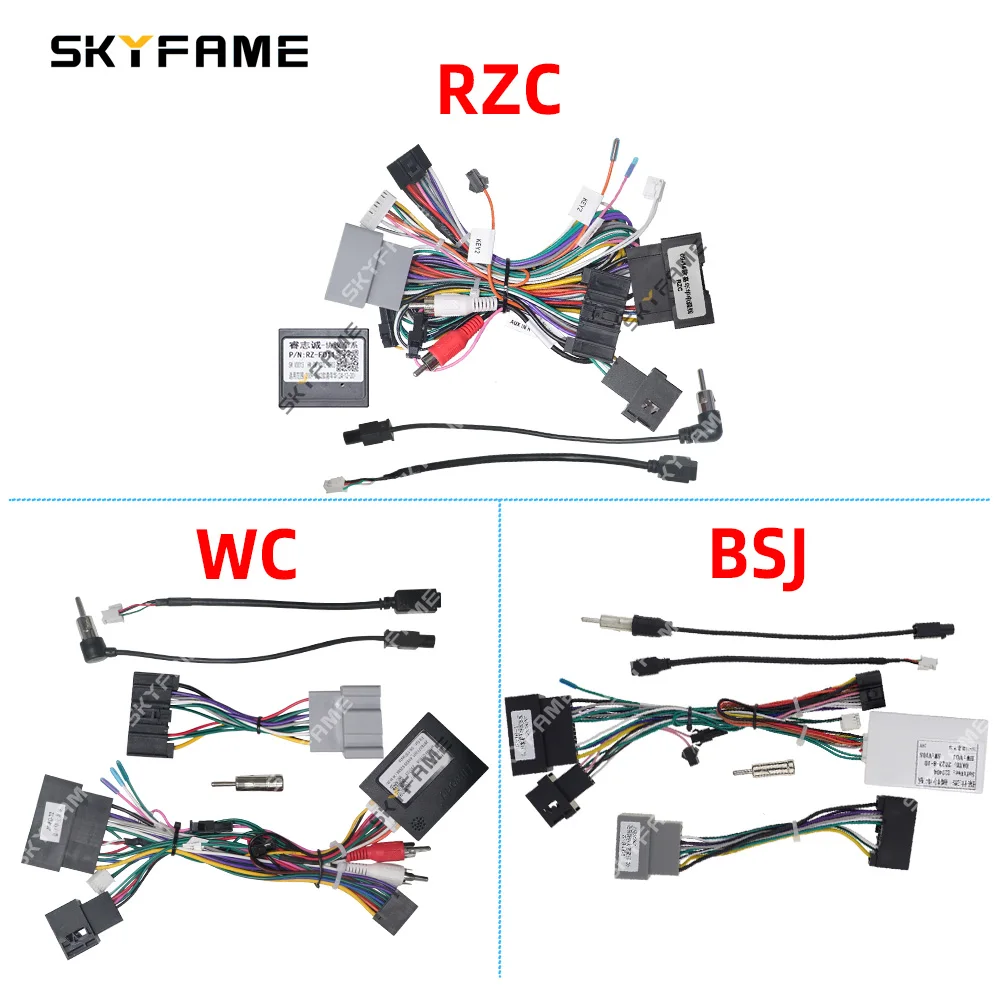 SKYFAME Car 16Pin Wire Harness Adapter Canbus Box Decoder Android Radio Power Cable For Ford Fiesta Ecosport G-RZ-FD61/FD16.10