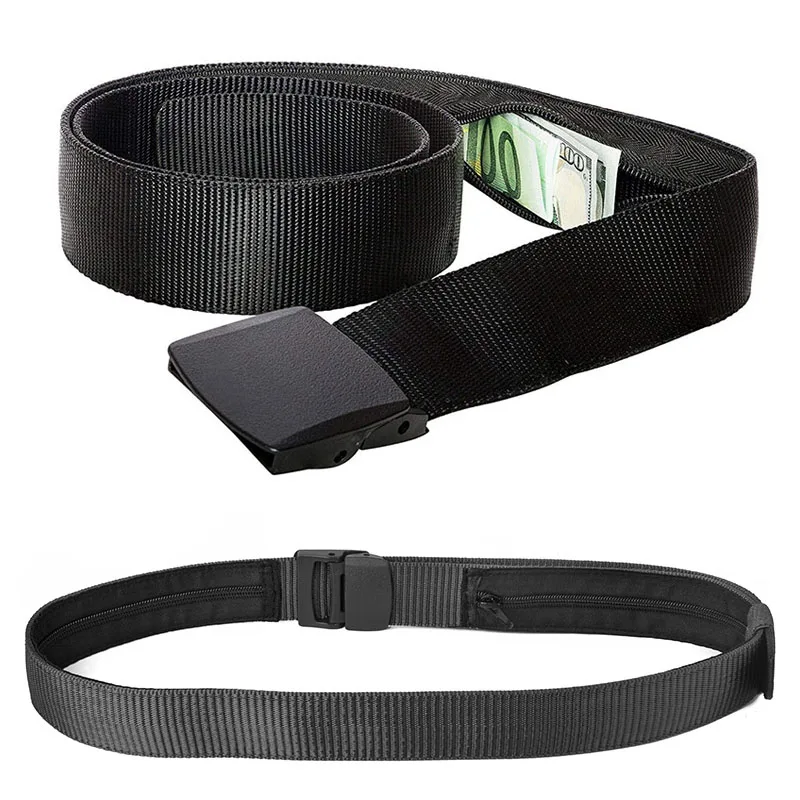 Travel Cash Anti Theft Belt Waist Bag Women Portable Hidden Money Strap Belt Wallet Waist Pack Men Secret Hiding Belt 119cm