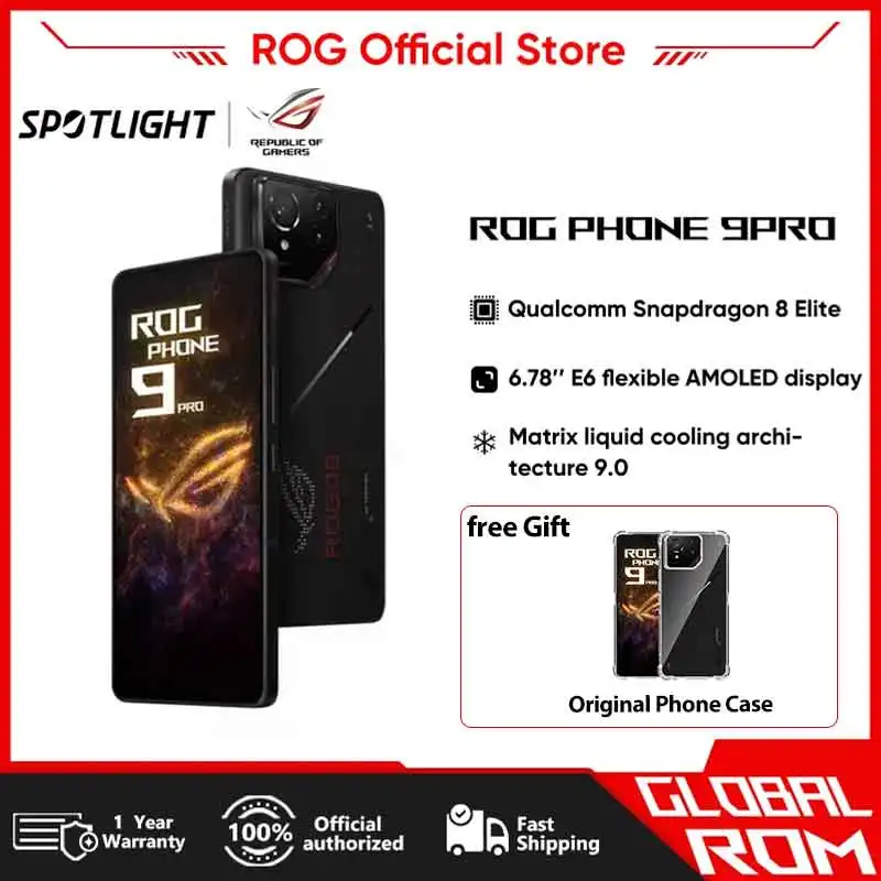 

Мировая премьера ASUS ROG Phone 9 Pro Смартфон Snapdragon 8 Elite 6,78 дюйма, AMOLED-дисплей 185 Гц, 5800 мАч, NFC, мобильный телефон
