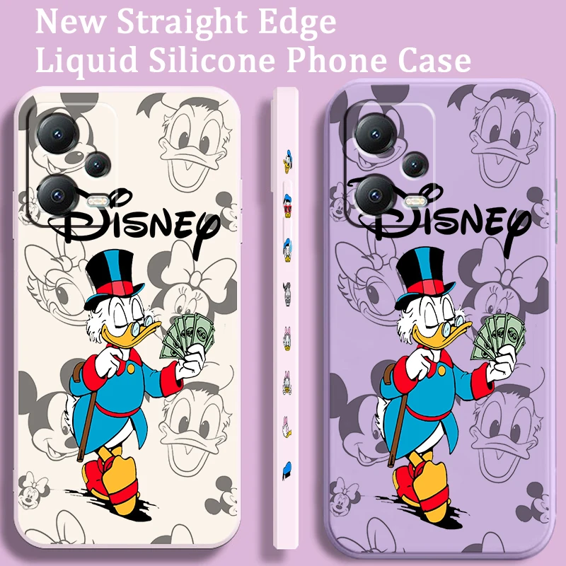 Scrooge McDuck Cool Liquid Left Rope For Xiaomi Redmi Note 13 12 12S 12R 11 11T 11S 10 10S Pro Plus 5G Cover Phone Case