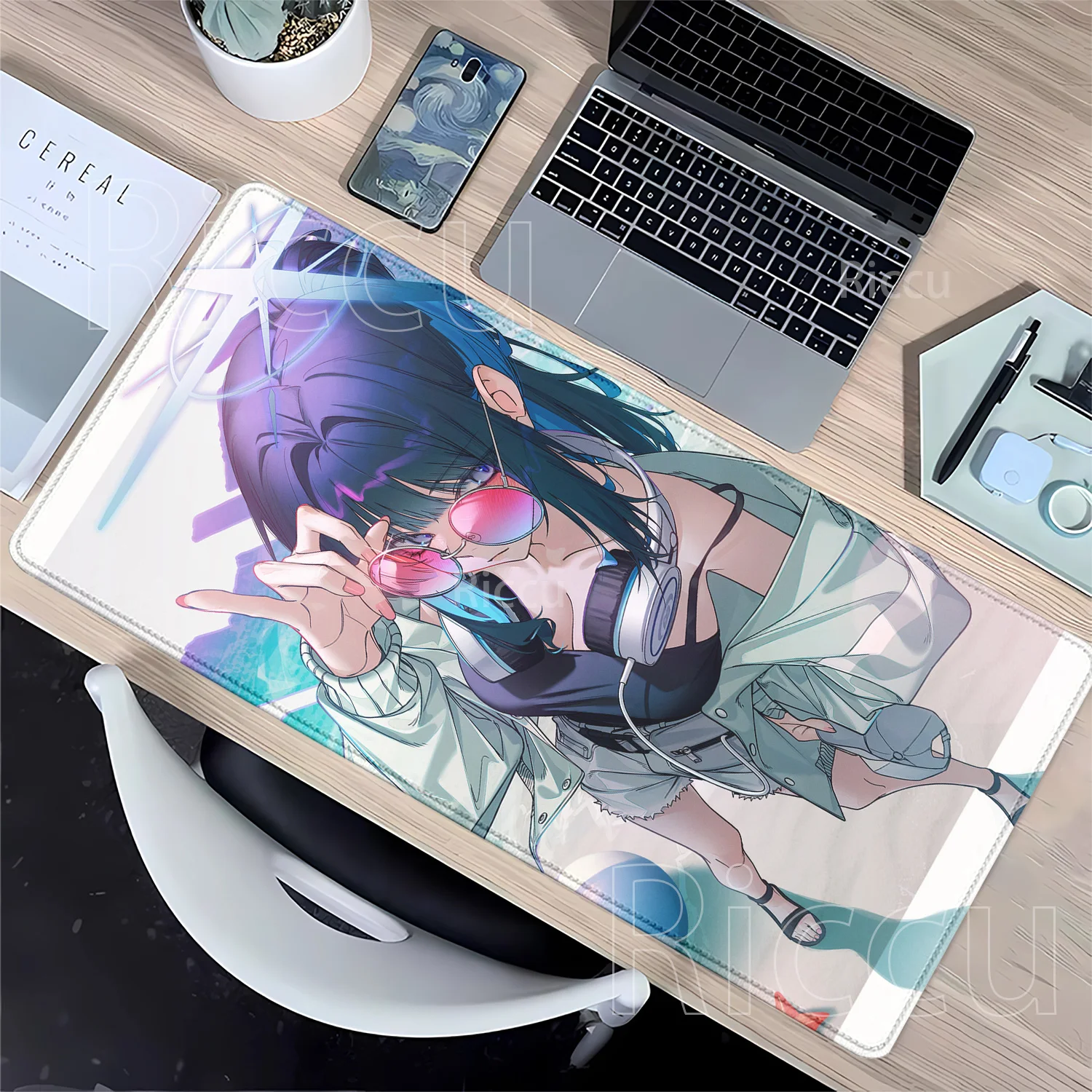 HD Printing Joumae Saori Blue Archive Mouse Pad Gaming Overlock Anime Sexy Girl Mousepad Office Keyboard Non-slip Base Desk Mat