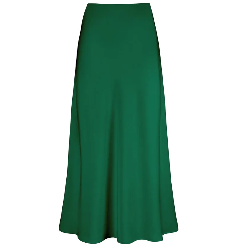 

Long Black Satin Skirts For Women 2025 Spring Summer Straight Maxi Skirt Elegant Women Satin Silk Skirts Long Brown