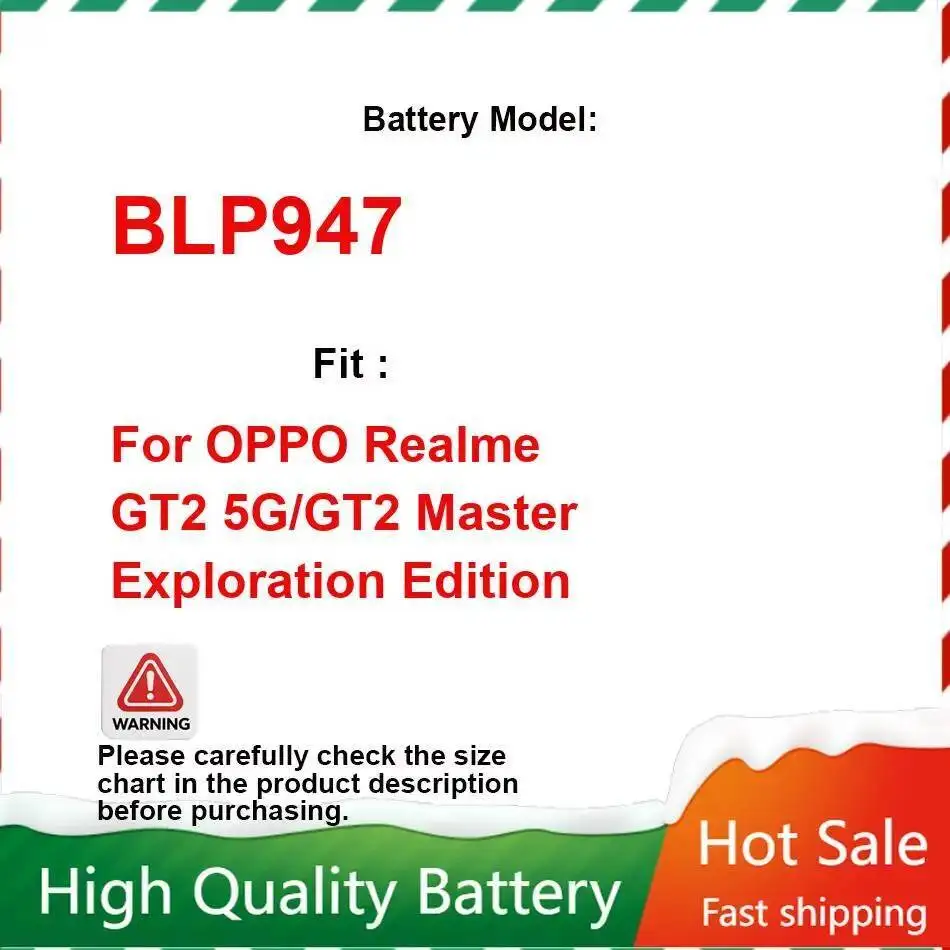 

2500 мАч для Oppo Realme GT2 5G Master Exploration Edition, аккумулятор для мобильного телефона, быстрая зарядка, BLP947, замена премиум-класса