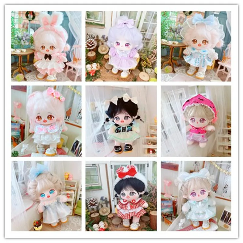 20cm Doll Clothes Lolita Princess Dress Outfit Stuffed Idol Dolls Toys Doll Accessories 20cm Dolls Changing Dressing Game Toys