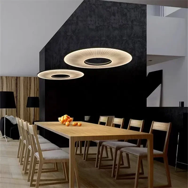 Vintage Pendant Light White Circular Fabric Light Soft Living Room Dining Room Artistic Home Decoration Lighting