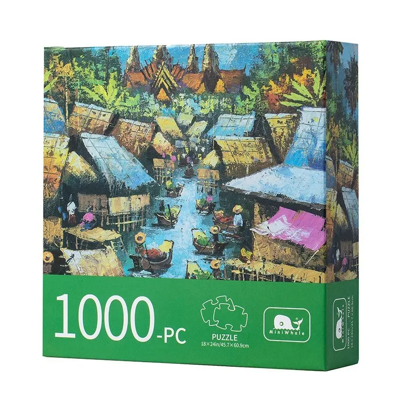 

Maxrenard Jigsaw Puzzle 1000 Pieces for Adults Kid Village Puzzle Toy Family Game Famous World Oil Painting Home Decoration