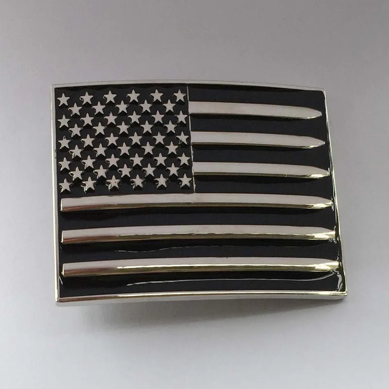 Mens Fashion Native American Flag Square Belt Buckle Black Enamel Medium Suitable 4cm Width Belt
