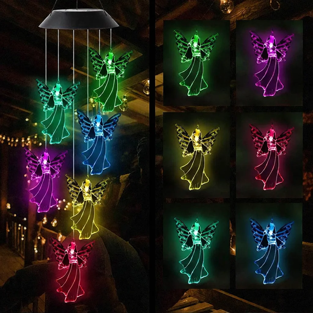 Solar Wind Chime Light Humming - Outdoor Lighting Decor Ideas 评论和价格