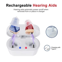Audífono magnético recargable para ancianos, amplificador portátil de oído interno, USB, SR02, Audio ajustable