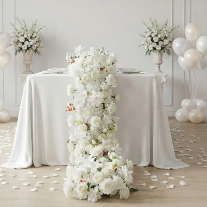 

Высококачественные искусственные цветочные композиции из белых роз и лилий 5D для свадебных арок, центральных украшений столов, мероприятий, вечеринок, домашнего декора и цветочных композиций для столов