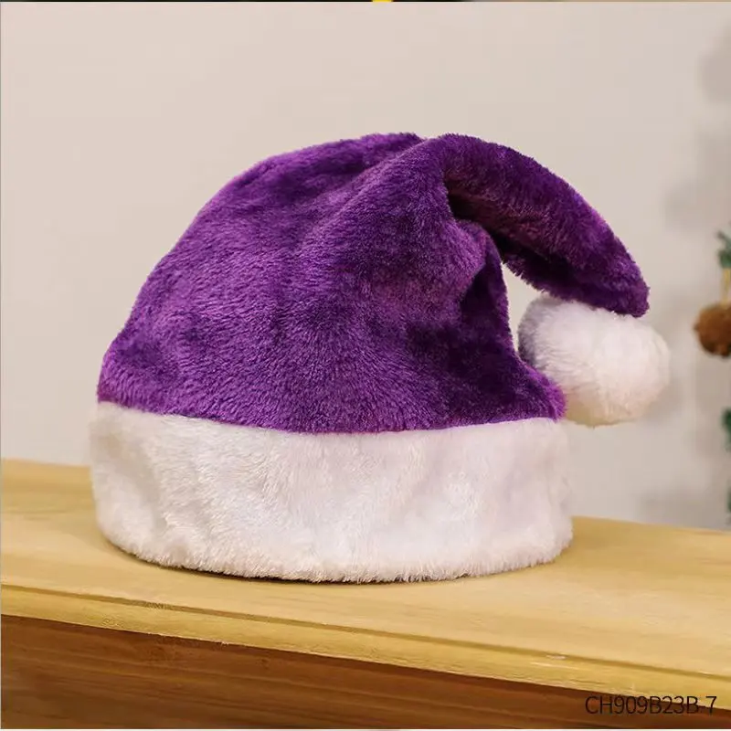 Kerst Kerstmutsen Korte Pluche Kerst Kerstman Cap Comfort Kerstaccessoires voor Dames Heren