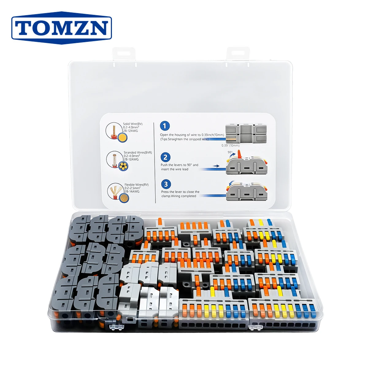 TOMZN Quick Lever Wire Connectors 1BOX 40PCS 221 Assembled mode 1IN 1/2/3/4/5OUT 2IN 4/6OUT 3IN 6/9OUT DIY Whole series