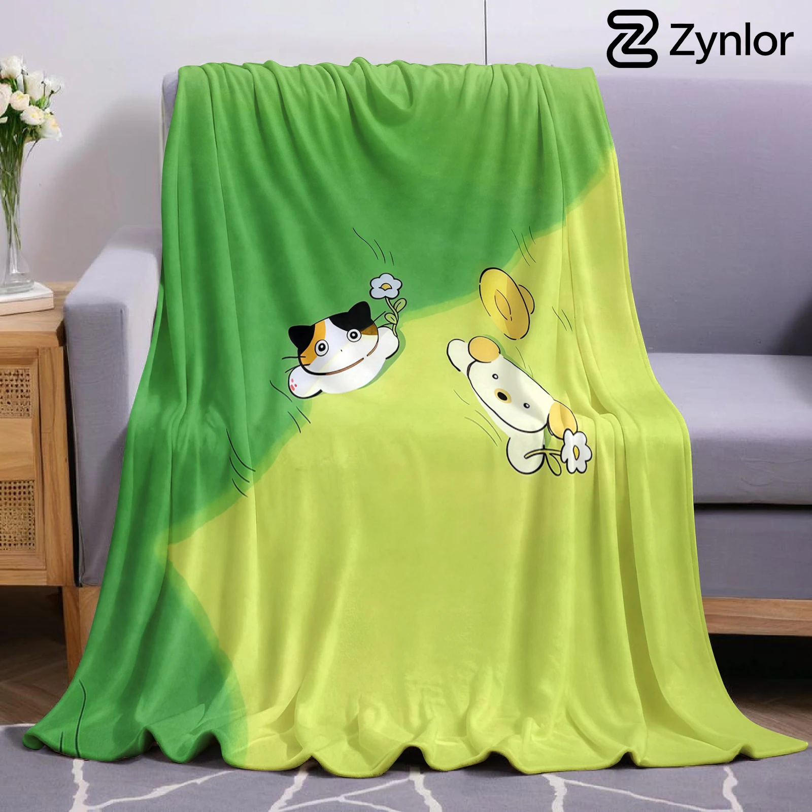 Grassland Pet Pals Ultra Soft Sherpa Fleece Blanket Fluffy Warm Halloween Cozy Throw for Sofa Couch Bedroom Gift All season