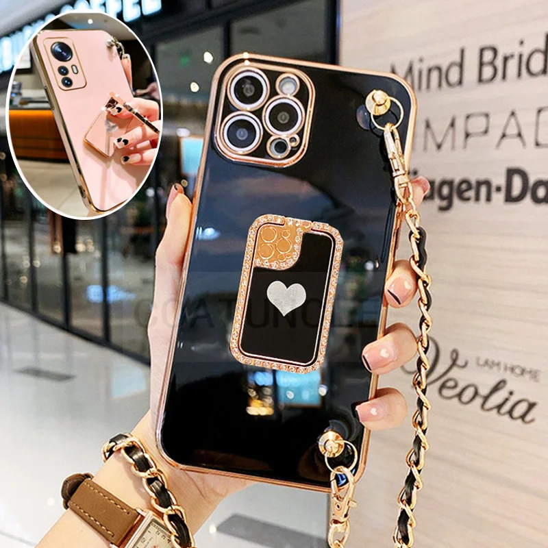 

Leather Crossbody Lanyard Love Folding bracket Case for Huawei Nova11 Nova 11 12 10 Y61 Y90 Y70 Nova 9 7 8i 5T 8 Pro SE Cover