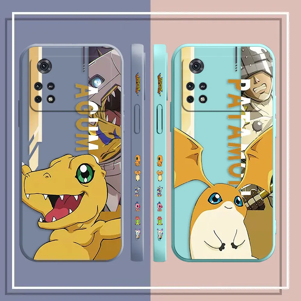 Japanese Anime D-Digimon Phone Case For Xiaomi PCOO C40 F3 F4 F5 M3 M4 M5 M6 X3 X4 X5 X6 NFC GT Pro 5G TPU Case Funda Shell Capa