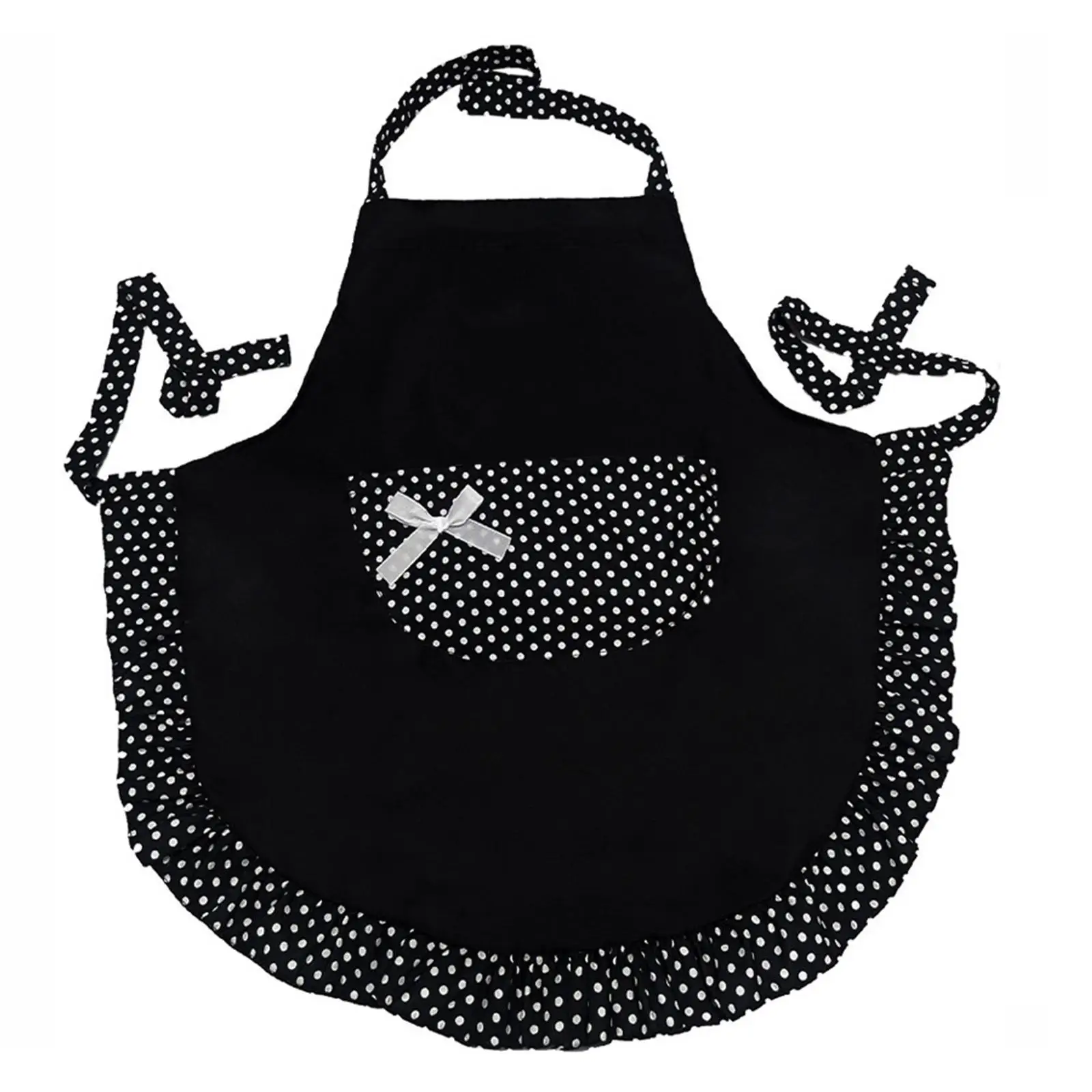 Bowknot Funny Apron Ladies Baking Accessories for Women Girls Mother Gift Flirty Ruffle Frilly Cooking Supplies Cute with Pocket