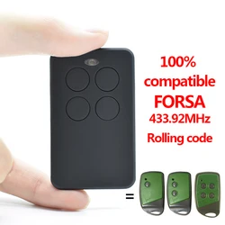 433.92MHz FORSA Garage Door Remote for FORSA RT1 RT2 RT4 433MHz Rolling Code Gate Opener Commands