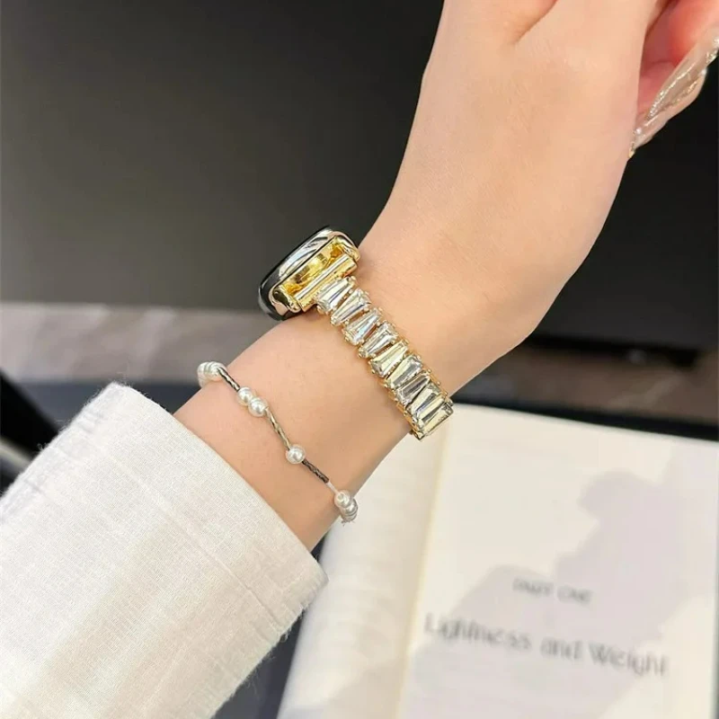 Irregular Diamond Metal Strap for Redmi Watch 4 5 6 Slim Women Wristband for Xiaomi Mi Band 8 9 10 8Pro 9Pro Correa 18 20mm 22mm