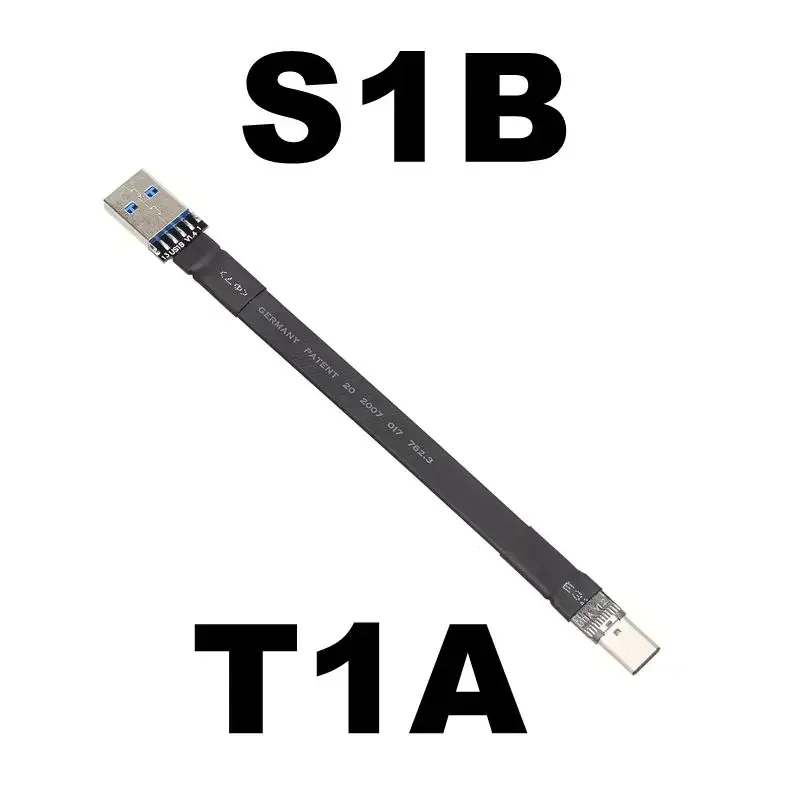 Adapter FPV USB 3.1 Gen2 Type-C 90 stopni do USB-A męski-męski, kabel przedłużający USB 3.1 Type A C 13-pinowy, płaski, taśmowy FPC, długość 3cm-300cm — zdjęcie produktu 3