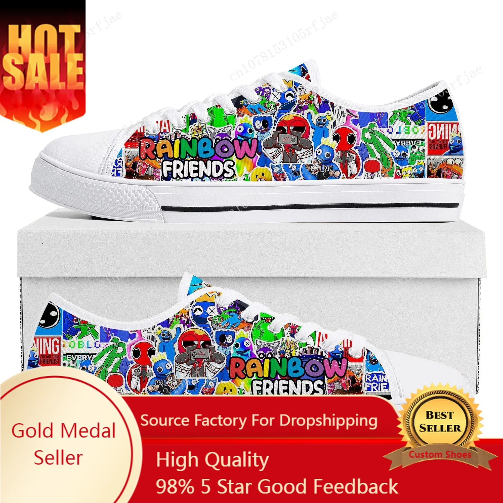 

R-Rainbows F-Friends Low Top Sneakers Game Womens Mens Teenager Fashion High Quality Canvas Sneaker Couple Custom Built Shoes