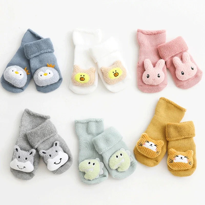 Warm Plush Baby Slippers Autumn Winter Toddler Floor Sock Shoes Cartoon Baby Socks for Girl Boys Rabbit Anti Slip Socks