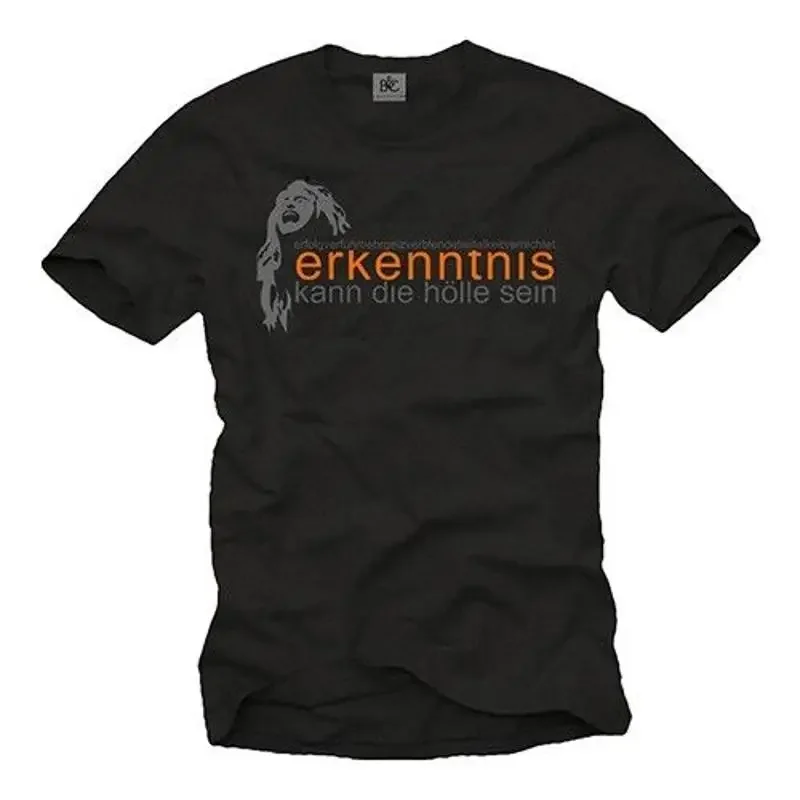 T-shirt avec des dictons amusants pour hommes, noir, avec inscription Knowledge Cool Fancy