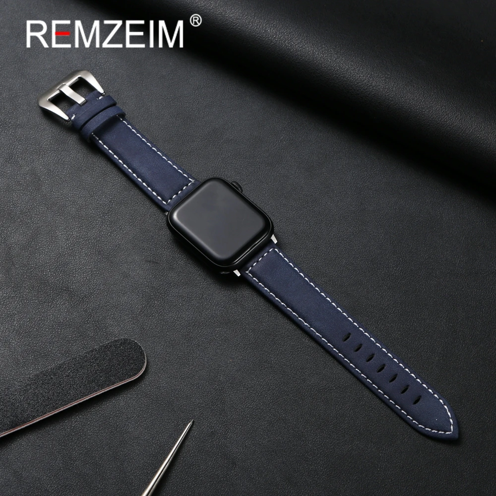 Retro Straps For Apple Watch Series 1-10 SE Ultra Watchbands For Iwatch 38/40/41/42/44/45/46/49mm Leather Watch Bracelet