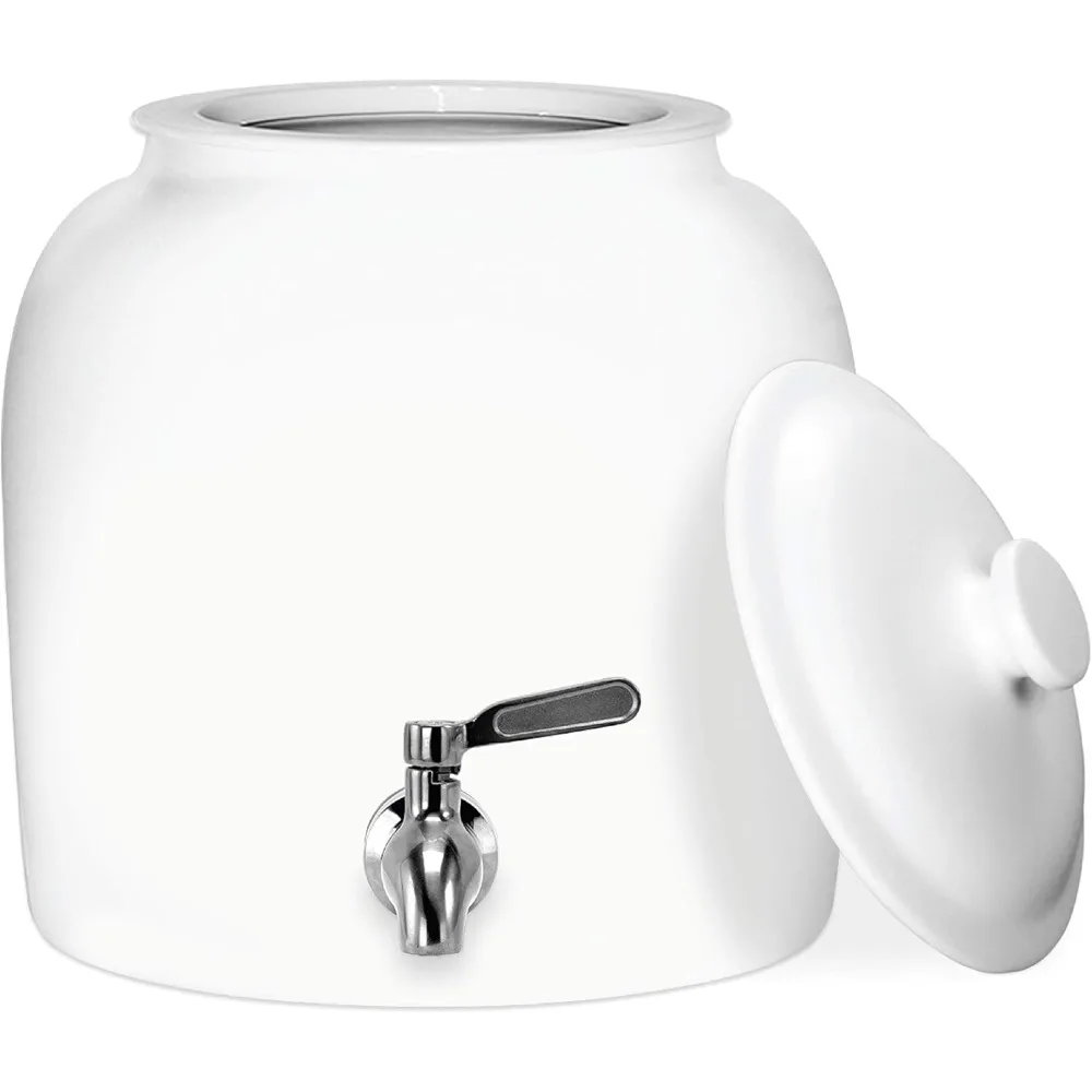 Hot Sale - Geo Sports Porcelain Ceramic Crock Water Dispenser, Stainless Steel Faucet, Valve and Lid Included. Fits 3 to