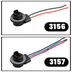 Adaptador de enchufe hembra para lámpara de coche, soporte de bombilla LED, T25, 3156, P27W, 3157, P27/7W, 2 unidades