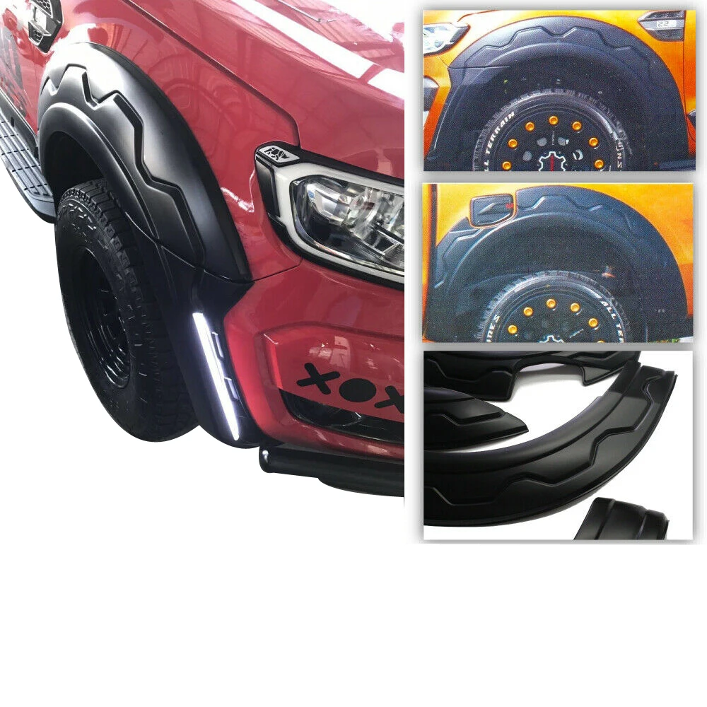 LED Mudguards Wheel Arch Fender Flares For Ford Ranger MK2 PX Wildtrak T7 2015 2016 2017 2018 Double Cabin Car Accessories