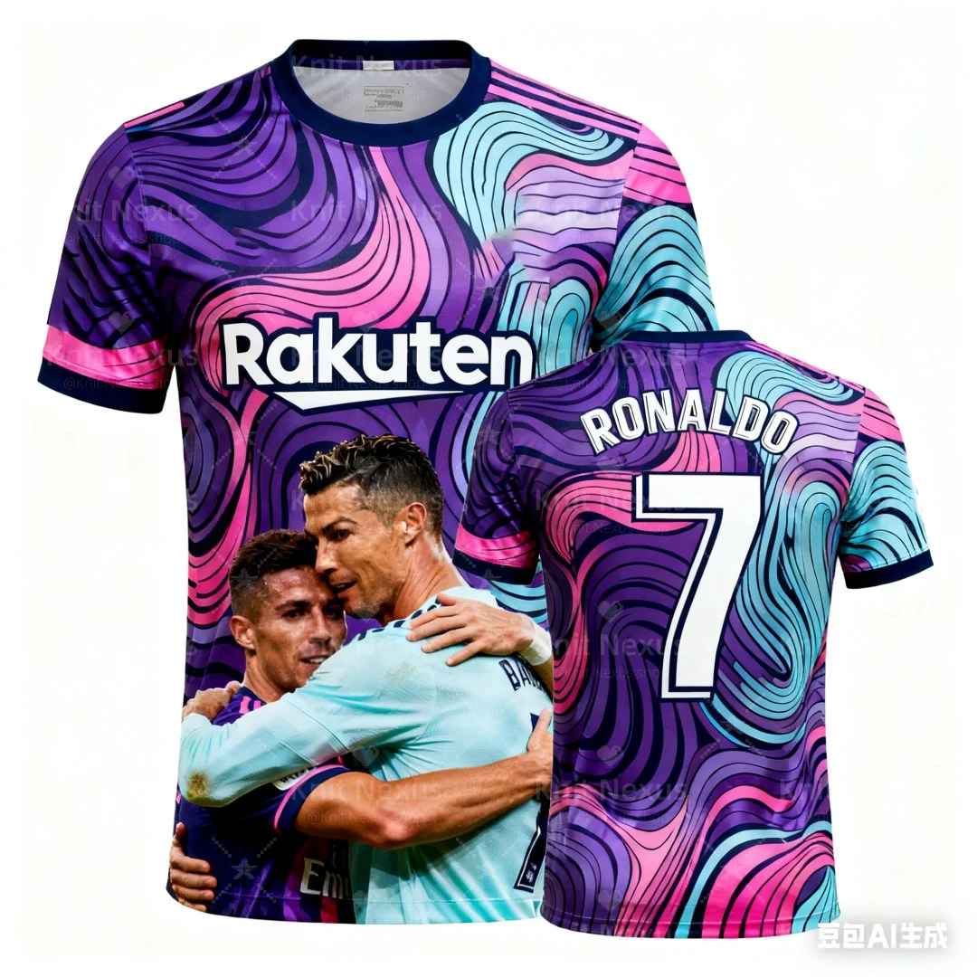 

Футбольный трикотаж Роналду, мужская спортивная футболка с 3D принтом, летняя быстросохнущая мужская футболка, детская одежда, футболка Y2k, женская